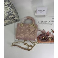 MINI LADY Dior BAG Pink Cannage Lambskin Gold Hardware mid