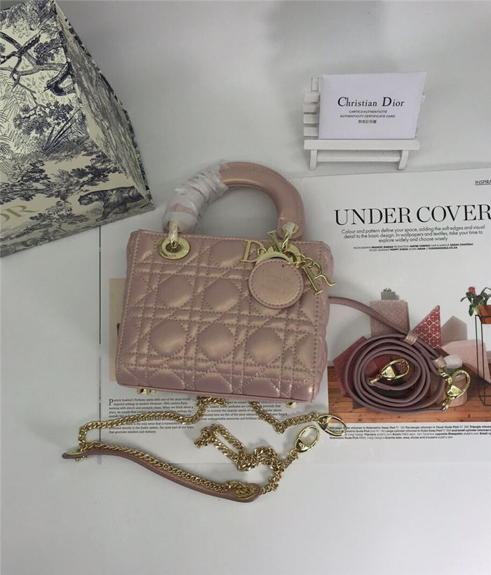 MINI LADY Dior BAG Pink Cannage Lambskin Gold Hardware mid