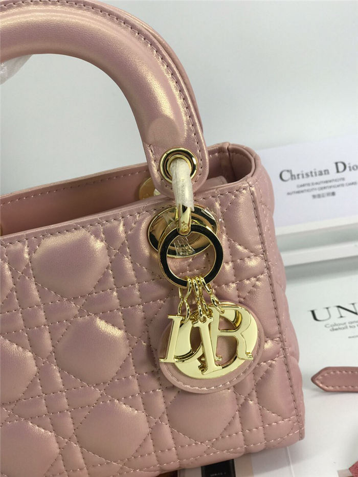 MINI LADY Dior BAG Pink Cannage Lambskin Gold Hardware mid