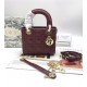 MINI LADY Dior BAG Burgundy Cannage Lambskin Gold Hardware mid