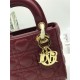 MINI LADY Dior BAG Burgundy Cannage Lambskin Gold Hardware mid