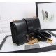 30 MONTAIGNE BAG Enamel Buckle Calfskin Black High