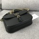 LARGE Dior BOBBY BAG Black Box Calfskin with Blue Dior Oblique Embroidered Strap mid