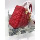 SMALL LADY Dior MY ABCDior BAG Cannage Lambskin Red Gold Hardware Mid