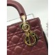 SMALL LADY Dior MY ABCDior BAG Cannage Lambskin Burgundy Gold Hardware Mid