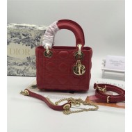 MINI LADY Dior BAG Red Cannage Lambskin Gold Hardware mid