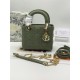 MINI LADY Dior BAG Green Cannage Lambskin Gold Hardware mid