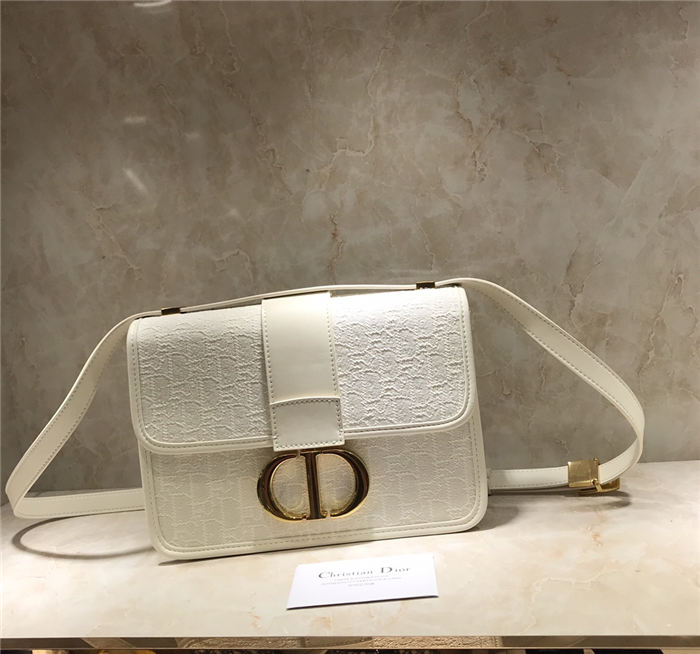 30 MONTAIGNE BAG White Dior Oblique Jacquard mid