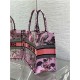 MEDIUM Dior BOOK TOTE Toile de Jouy Voyage Embroidery Pink High