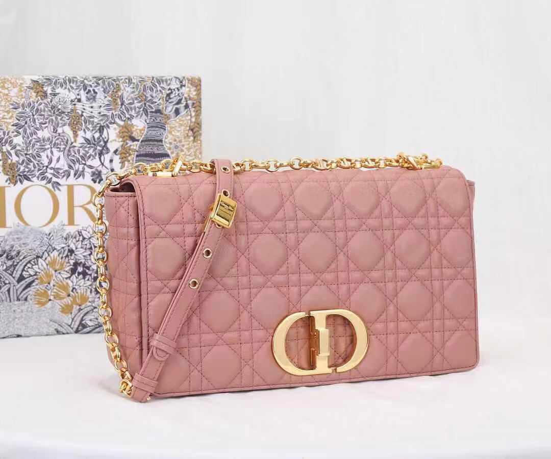 Dior LARGE CARO BAG Calfskin Pink High