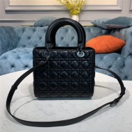 MEDIUM LADY Dior BAG Cannage Lambskin Pewter Metal High