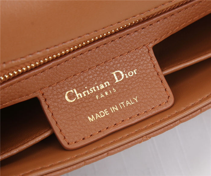 Dior SMALL CARO BAG Calfskin Caramel Mid