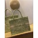 LARGE Dior BOOK TOTE Toile de Jouy Reverse Embroidery Green Mid