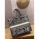 LARGE Dior BOOK TOTE Toile de Jouy Reverse Embroidery Black Mid