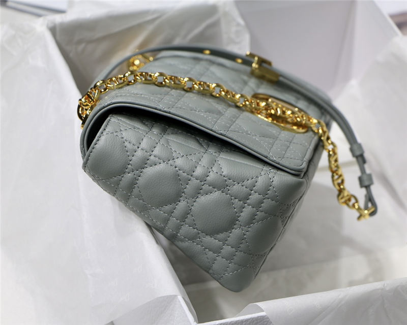 MEDIUM Dior CARO BAG Supple Cannage Calfskin Grey High