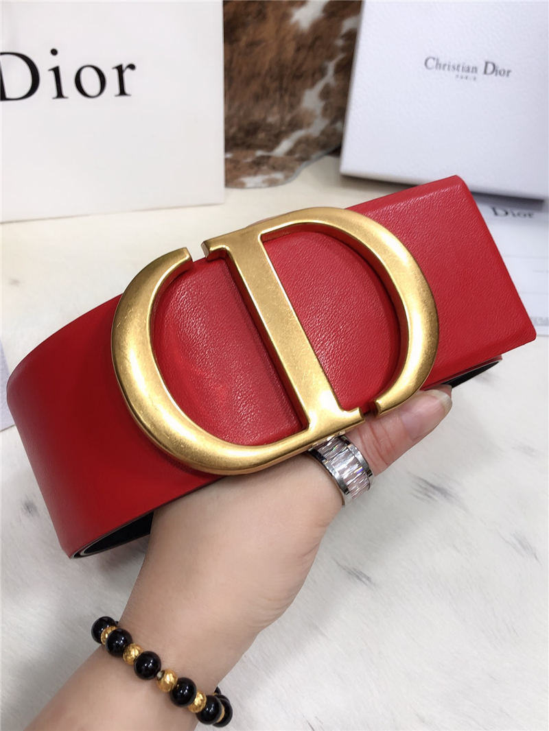 Dior 30 MONTAIGNE BELT 70MM Calfskin Black&Red High