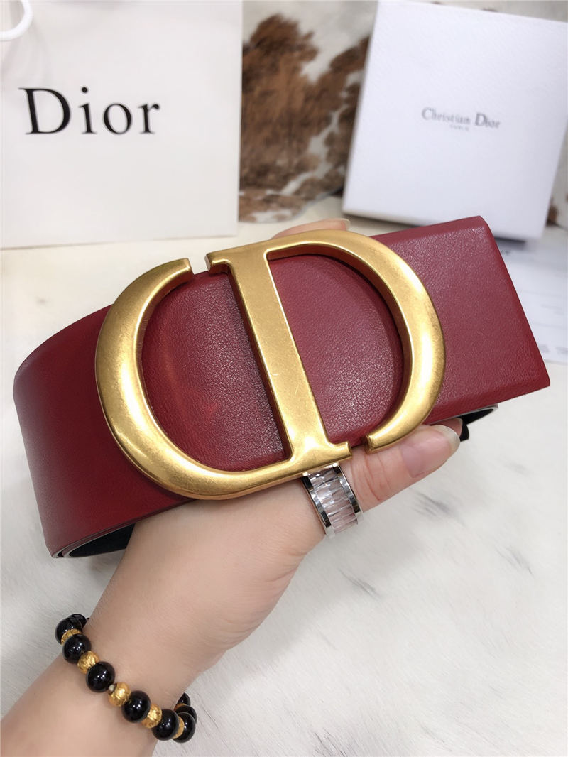 Dior 30 MONTAIGNE BELT 70MM Calfskin Black&Wine High