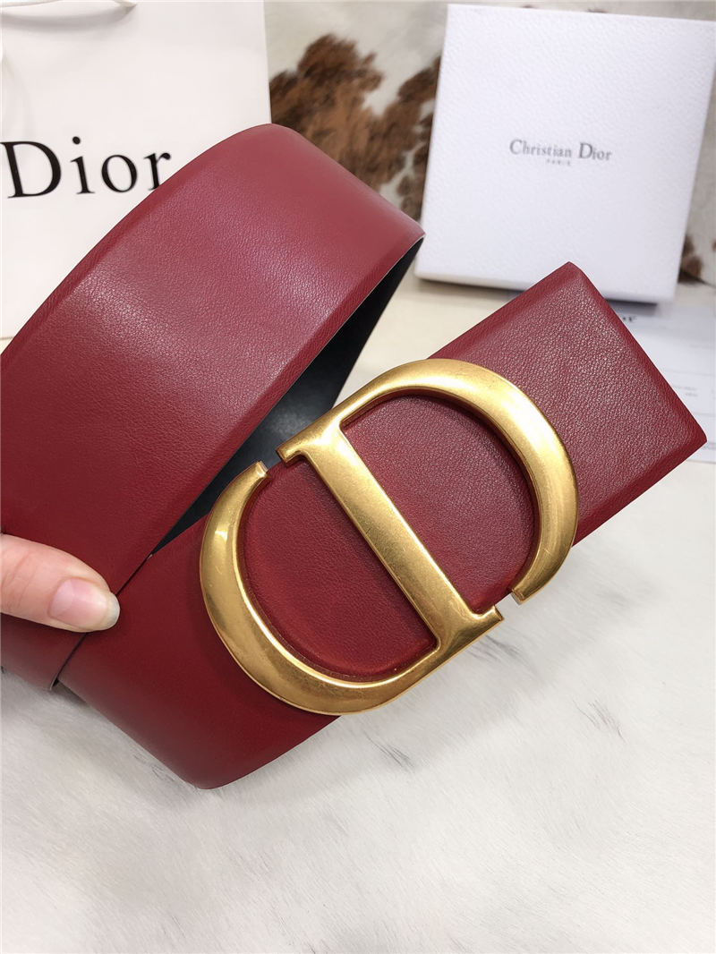 Dior 30 MONTAIGNE BELT 70MM Calfskin Black&Wine High