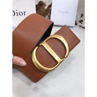 Dior 30 MONTAIGNE BELT 70MM Calfskin Black&Camel High