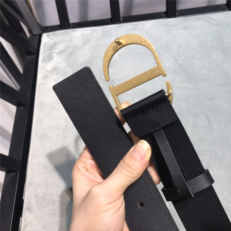 Dior 30 MONTAIGNE BELT 40MM Ultrasmooth Calfskin Black High