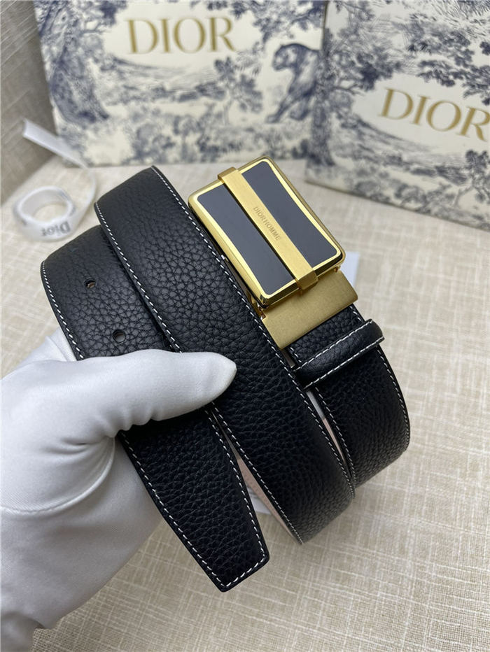 Dior BELT 35MM Calfskin Black Gold High