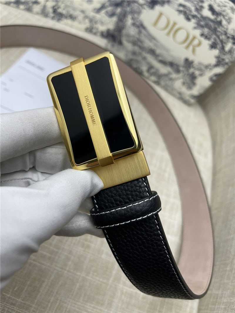 Dior BELT 35MM Calfskin Black Gold High