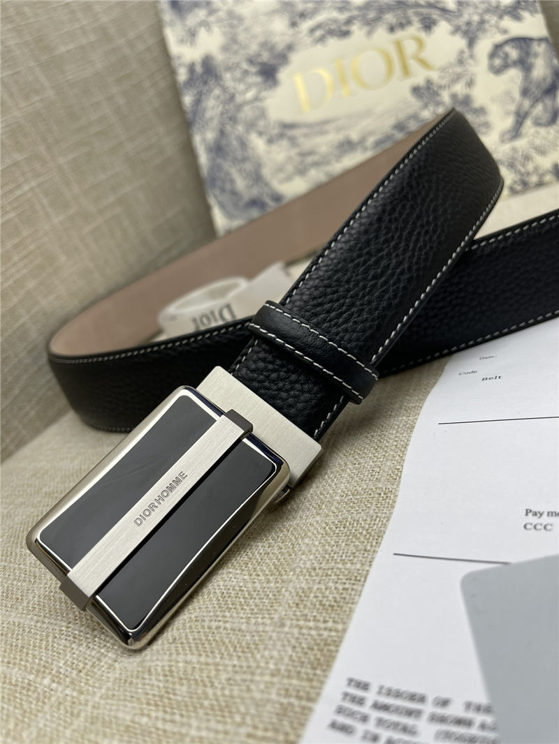 Dior BELT 35MM Calfskin Black Silver High