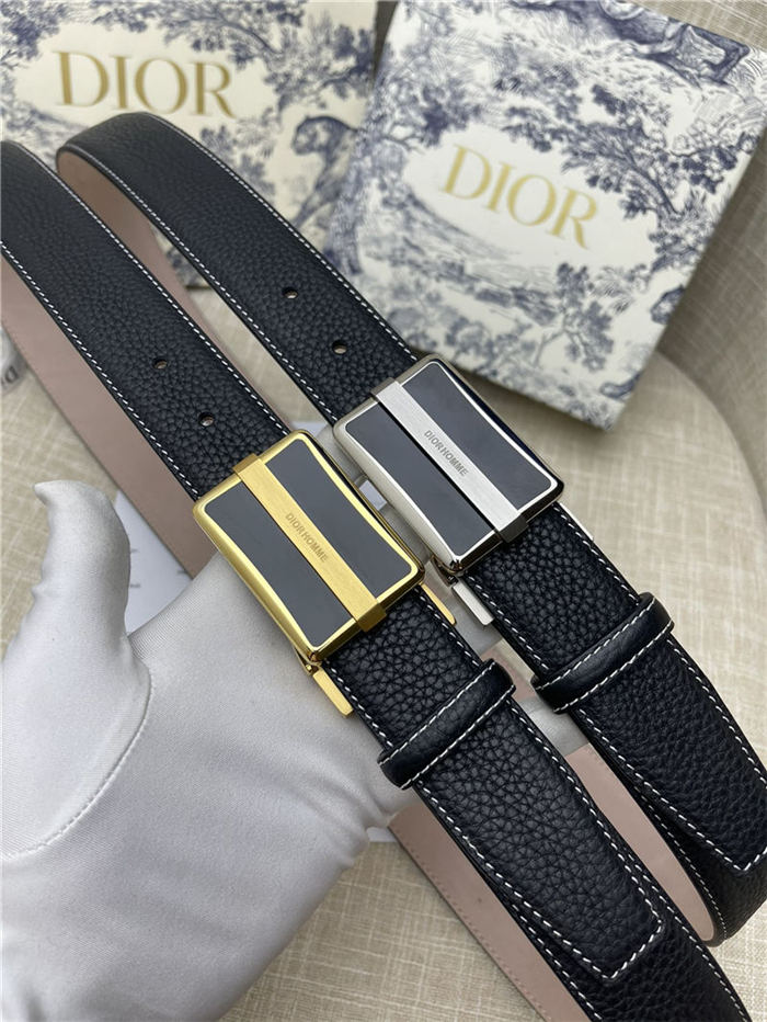 Dior BELT 35MM Calfskin Black Silver High