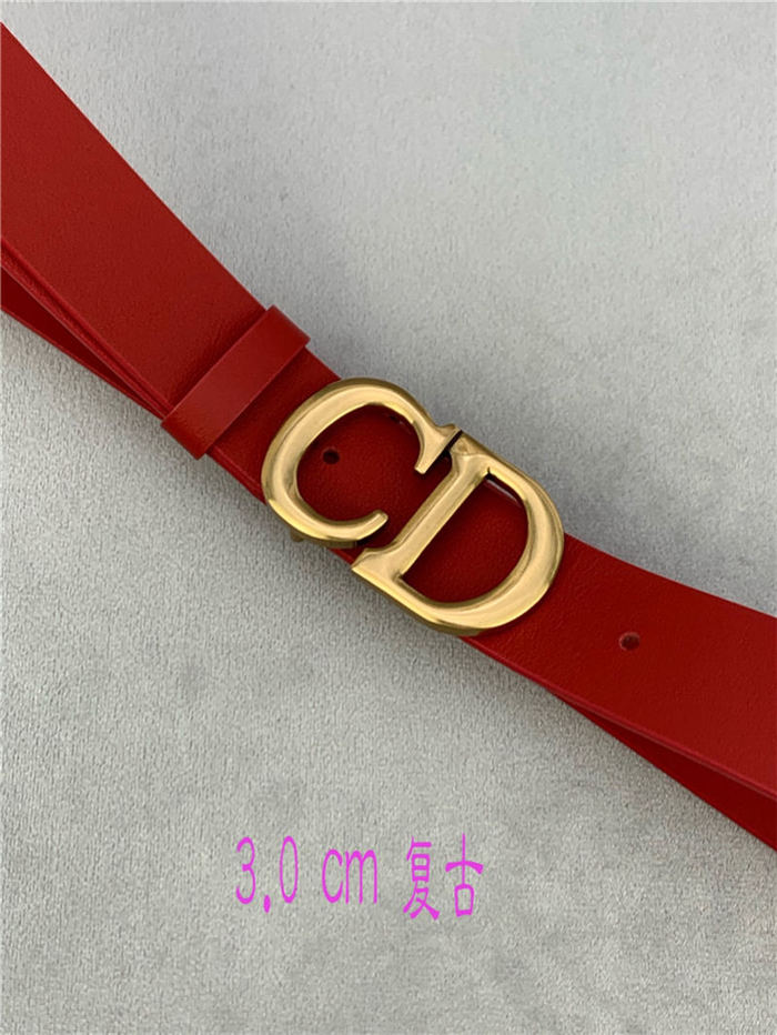 Dior SADDLE BELT 30MM Smooth Calfskin Red High