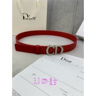 Dior SADDLE BELT 30MM Smooth Calfskin Red High