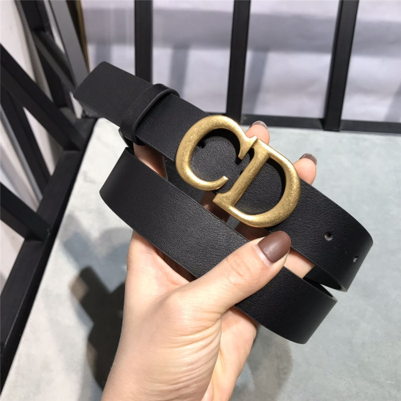 Dior SADDLE BELT 30MM Ultrasmooth Calfskin Black Anti-Gold High