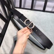 Dior SADDLE BELT 30MM Ultrasmooth Calfskin Black Anti-Silver High