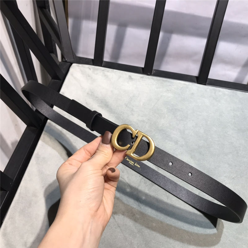 Dior SADDLE BELT 20MM Ultrasmooth Calfskin Black Anti-Gold High