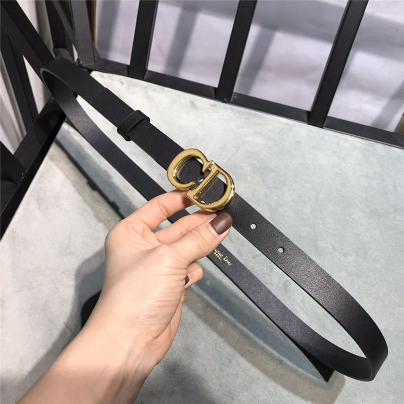 Dior SADDLE BELT 20MM Ultrasmooth Calfskin Black Gold High