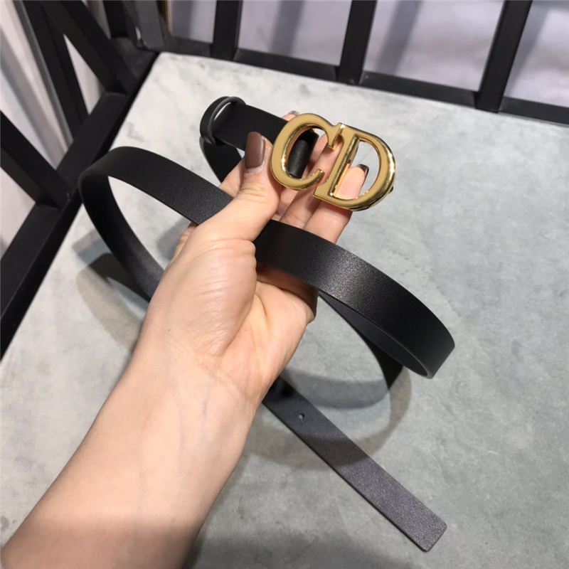 Dior SADDLE BELT 20MM Ultrasmooth Calfskin Black Gold High