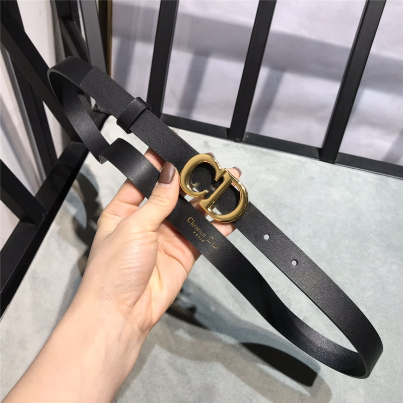 Dior SADDLE BELT 20MM Ultrasmooth Calfskin Black Gold High