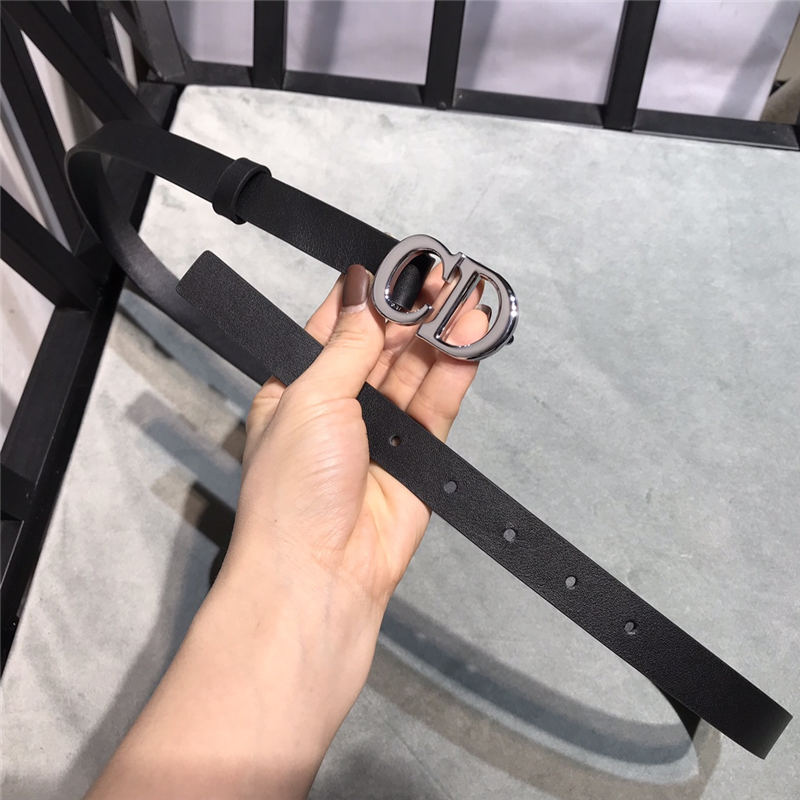 Dior SADDLE BELT 20MM Ultrasmooth Calfskin Black Silver High