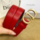 Dior SADDLE BELT 30MM Ultrasoft Calfskin Black&Red High