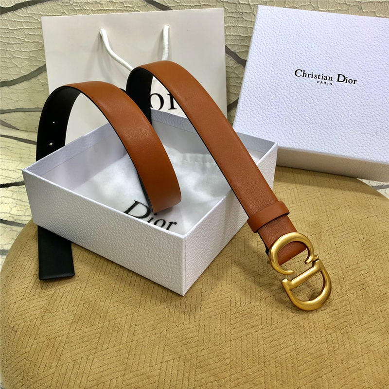 Dior SADDLE BELT 30MM Ultrasoft Calfskin Black&Tan High