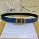 Dior SADDLE BELT 30MM Ultrasoft Calfskin Black&Navy High