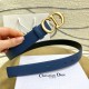 Dior SADDLE BELT 30MM Ultrasoft Calfskin Black&Navy High