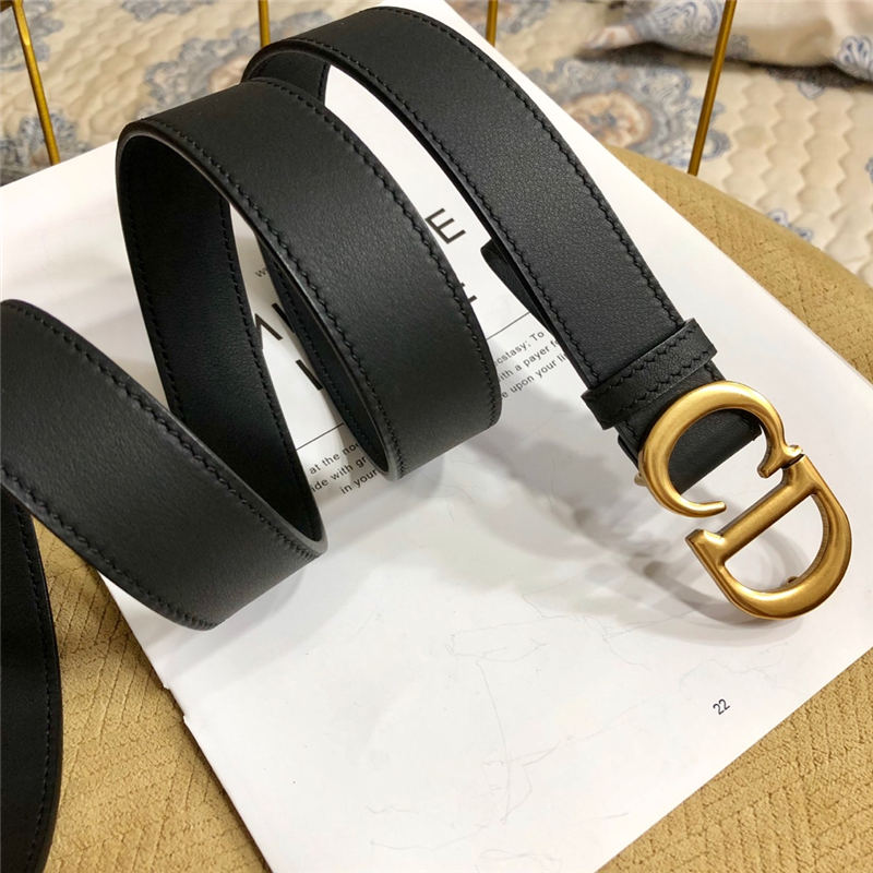 Dior SADDLE BELT 30MM Ultrasoft Calfskin Double Black High