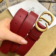 Dior SADDLE BELT 30MM Ultrasoft Calfskin Double Wine High