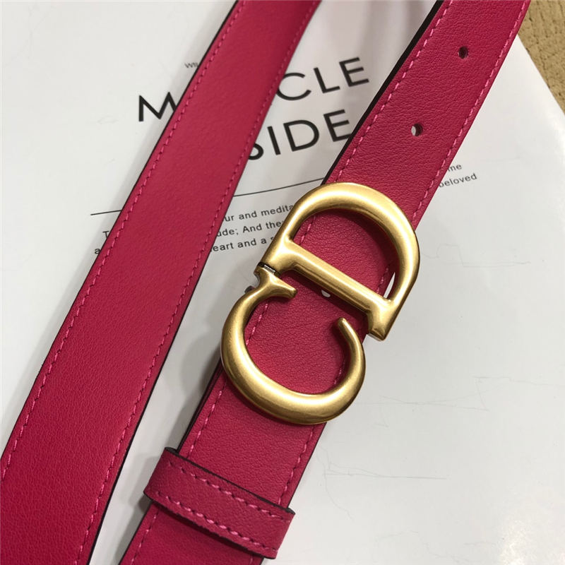 Dior SADDLE BELT 30MM Ultrasoft Calfskin Double Fuchsia High