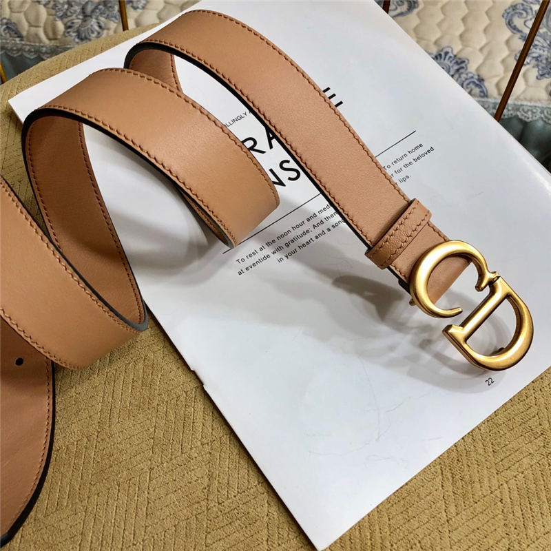 Dior SADDLE BELT 30MM Ultrasoft Calfskin Double Nude High