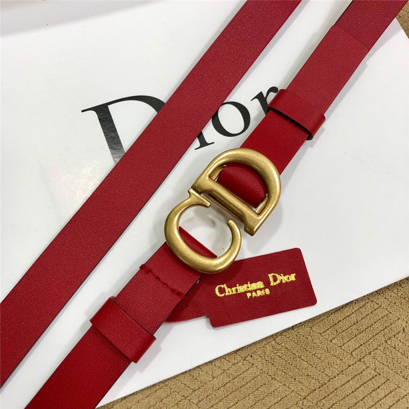 Dior SADDLE BELT 20MM Ultrasoft Calfskin Double Red High