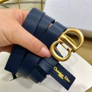 Dior SADDLE BELT 20MM Ultrasoft Calfskin Double Navy High