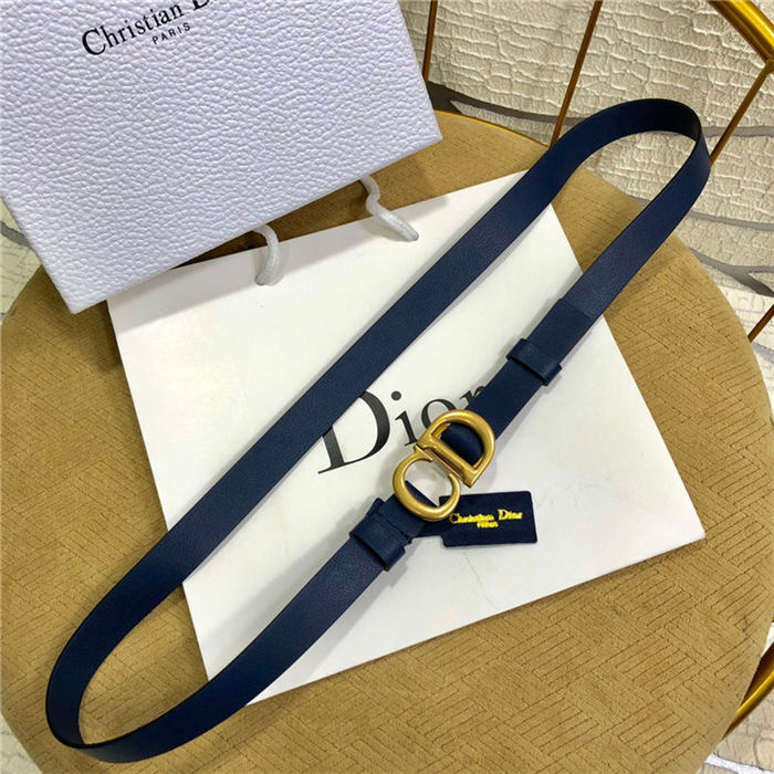 Dior SADDLE BELT 20MM Ultrasoft Calfskin Double Navy High