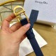 Dior SADDLE BELT 20MM Ultrasoft Calfskin Double Navy High