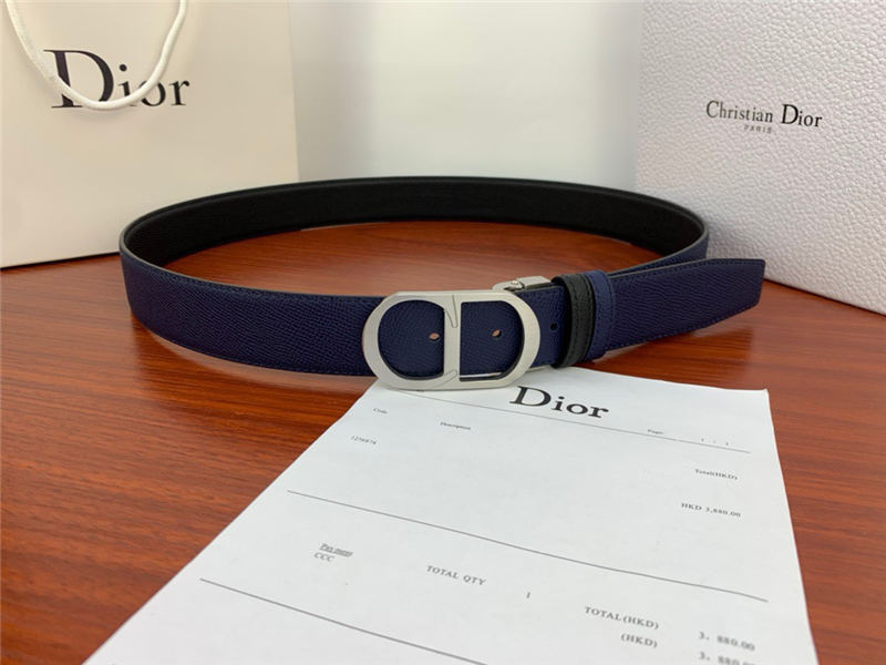 Dior CD BELT 35MM Epsom Calfskin Navy/Black High